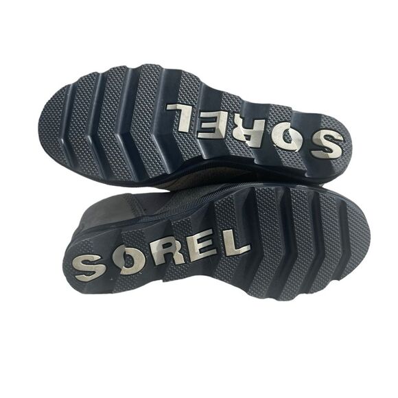 Sorel Lexie Wedge Boots Quarry Gray Leather Lace Up Booties Womens Size 7 - Picture 9 of 12